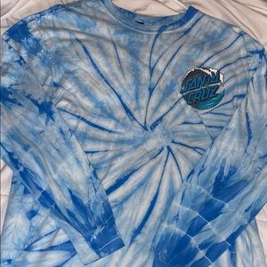 blue tie dye santa cruz long sleeve